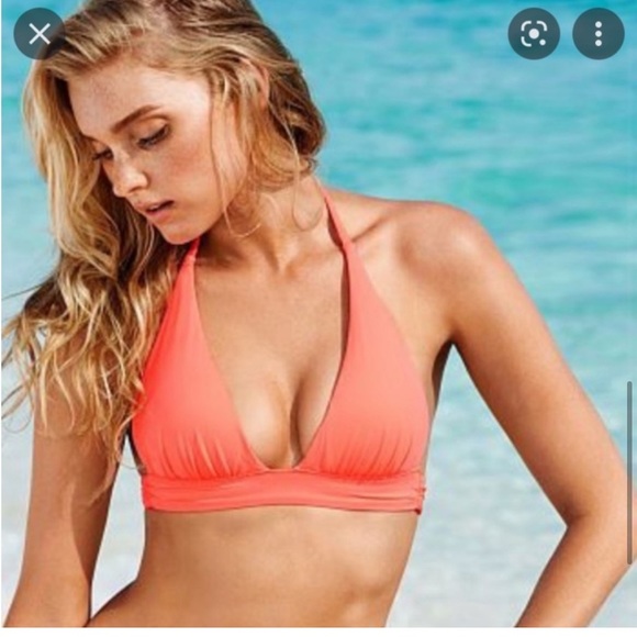 Victoria’s Secret turquoise plunge halter bikini top size small - Picture 11 of 12